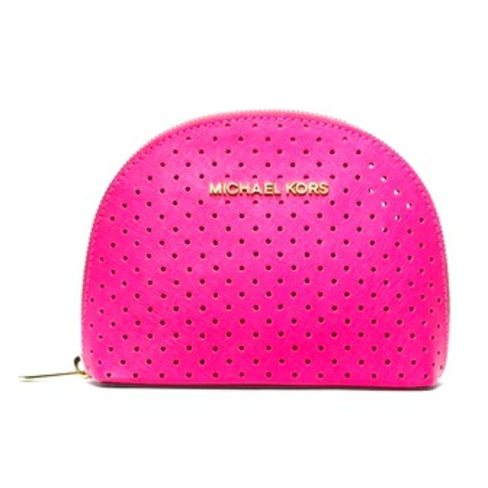 Michael Kors HOT PINK JetSet Perforated Makeup Bag